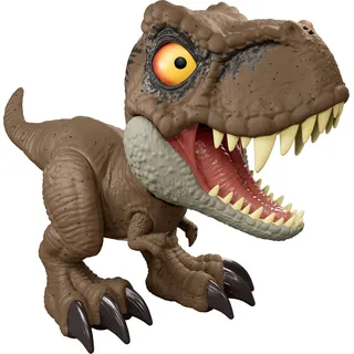 Mattel Jurassic World Brüllkommando Tyrannosaurus Rex Dinosaurierfigur Aufnahme- und Abspielfunktion, schwanzaktivierter Angriff mit Brüllgeräusch, JCW01, [Mehrfarbig]