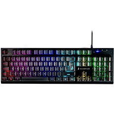 SureFire Kingpin X2 Gaming Tastatur Deutsch, Gaming Multimedia Keyboard mit Beleuchtung, RGB-Tastatur mit Aluminium-Frontplatte, 25 Anti-Ghosting-Tasten, deutsches Layout QWERTZ