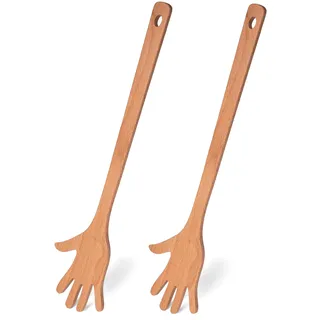 Fisura - Origineller Holzlöffel in Form einer Hand. Set mit 2 Spateln für die Küche. Löffel aus Buchenholz. Hitzebeständiges Küchenzubehör.