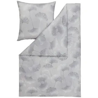 Estella Bettwäsche , Platinfarben , Textil , Floral , 155x220 cm , Textiles Vertrauen - Oeko-Tex® , bügelfrei, pflegeleicht, hautfreundlich, schadstoffgeprüft , Heimtextilien, Bettwäsche & Leintücher, Bettwäsche, Jersey-Bettwäsche