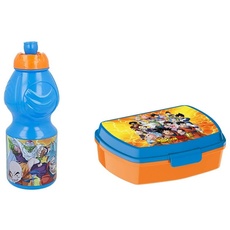 ALMACENESADAN, 5002 Dragon Ball, bestehend aus 400 ml Sportflasche und rechteckigem mehrfarbigem Sandwichtoer, wiederverwendbar, BPA-frei