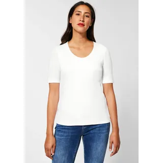 STREET ONE Kurzarmshirt Basic-T-Shirt Unterziehshirt, White, 38 - 38