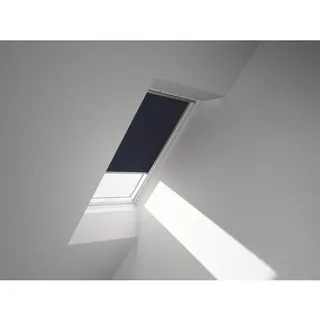 VELUX Verdunkelungsrollo uni dunkelblau manuell Rahmen aluminium DKL CK02 1100S