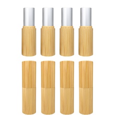 Wachsmann, Lippenstifthülsen leer, 8 Stück, Bambus Hülle, mit Gravur, DIY-Lippenbalsam selber machen Hülsen, 4,5 ml