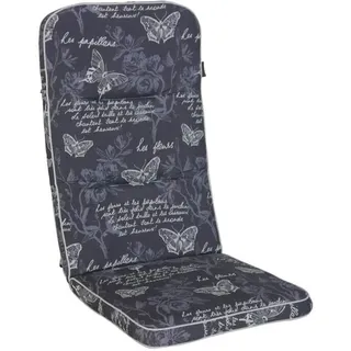 ANGERER Freizeitmöbel GmbH Auflage für Gartenmöbel - Stuhlauflage hoch Made in Germany (Grau Schmetterling)