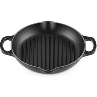 Le Creuset Grillpfanne Signature rund mit zwei Griffen Schwarz