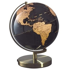 Mascagni Globus Weltkarte Kupfer auf Boden schwarz D 25 cm Halterung und Basis aus Metall