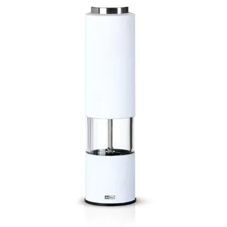 AdHoc Elektrische Pfeffer- / Salzmühle Tropica, weiß, CeraCut® Ceramic Mahlwerk, LED-Licht, Kunststoff/Edelstahl/ Acryl, D: 5 cm, H: 21,5 cm - Weiß