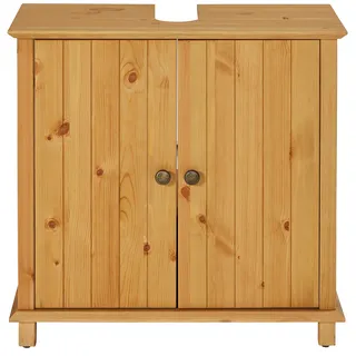 Home affaire Waschbeckenunterschrank »Vili« Breite 60 cm, Badezimmerschrank aus Massivholz, Metallgriffe