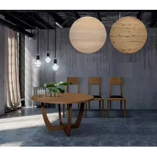 Rund Esstisch Holz Küchentisch runden neuen Stil modern braun 140cm - Braun