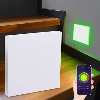 LED Treppenleuchte eckig weiß - Lichtfarbe: Smart Tuya RGB CCT 3W - Lichtaustrit...
