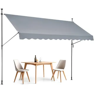 Vevor Klemmmarkise Sonnenmarkise, mit Kurbel 350x120cm Grau