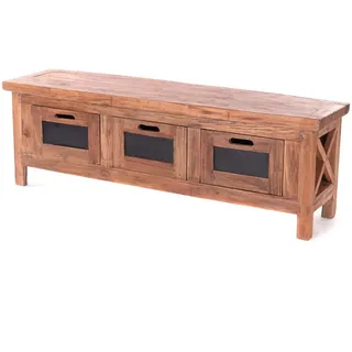 DESIGN DELIGHTS KOMMODE Letra | Mahagoni Holz, 120 cm, | Lowboard mit Tafel - Braun