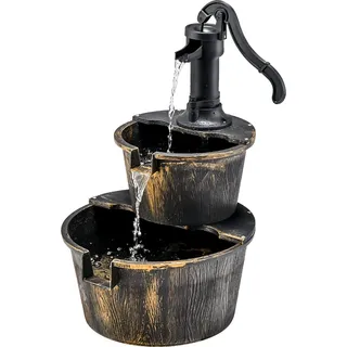 COSTWAY Gartenbrunnen mit Wasserpumpe, Zierbrunnen Gartendeko Brunnen für Garten, Terrasse, Rasen, Hinterhof 45,5 x 41 x 68 cm