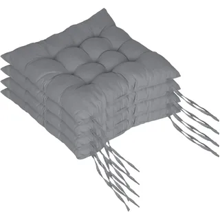 Relaxdays Sitzkissen 40 x 40 cm grau 4-tlg.