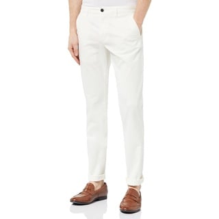 Tommy Hilfiger Herren Hose Denton Chino Premium Chino, Weiß (White), 31W / 32L