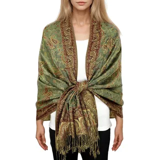 Achillea Damen Achir-001 Pashmina-Schal, salbeigrün, 28" W x 76" L