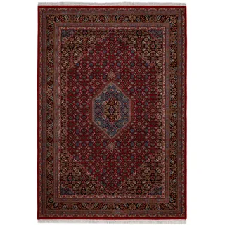 Rug and Roll Orientteppich Indo Bidjar, klassisch, strapazierfähig 90x160 cm , Rot , Textil , Orientalisch , Rechteckig , 90x160 cm , für Fußbodenheizung geeignet , Teppiche und Böden, Teppiche, Orientteppiche