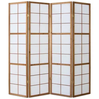 Homestyle4u Paravent Raumteiler 4 5 oder 6 teilig Trennwand Shoji Faltbar Braun