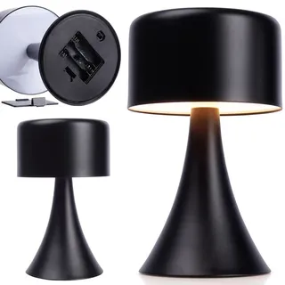 Vilde Nachtlampe Tischlampe Schreibtischlampe Nachttischlampe LED aus Metall schwarz kabellos 20,5 cm - Schwarz