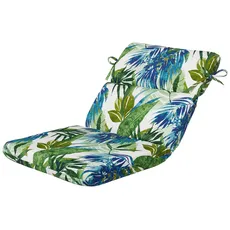 Pillow Perfect Sitzkissen für Außen- und Innenbereich, abgerundete Ecken, Blau/Grün