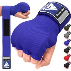 RDX Boxen Elastisch Innenhandschuhe MMA Boxbandagen Handschuhe Daumenschlaufe,blau,L