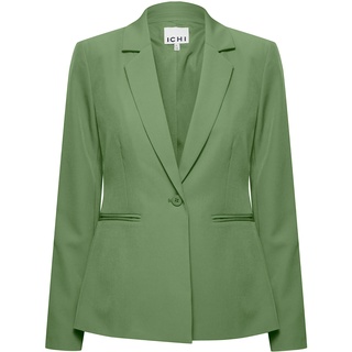 ICHI IHLEXI BL Damen Blazer Kurzblazer Jacke EIN-Knopf-Blazer mit Stretch und Reverskragen, Größe:38, Farbe:Willow Bough (180119)