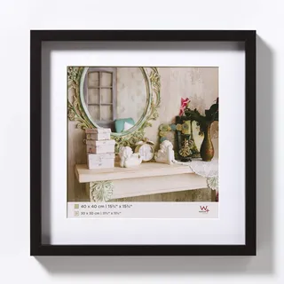 walther design Bilderrahmen schwarz 40 x 40 cm mit Passepartout, Stockholm EA444B