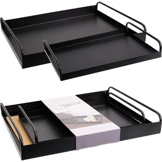 Tablett 2er Set mit Henkel  EH - Schwarz
