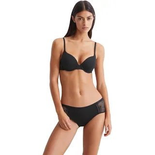 Hipster MARC O'POLO "Timeless Lace", Damen, Gr. XS, schwarz, Obermaterial: 79% Polyamid, 21% Elasthan, unifarben, körpernah, Unterhosen Hipster, mit seitlichem Spitzeneinsatz