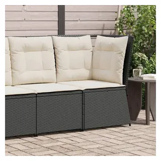 vidaXL Garten-Ecksofa Loungesofa schwarz