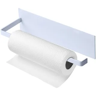 Magnetischer Küchenrollenhalter ohne Bohren, Papierrollenhalter Küchen aus Edelstahl für Küchenrolle, Halter Wand Aufbewahrung Organisator Geeignet für Kühlschrank Mikrowelle Metallschrank (Weiß)