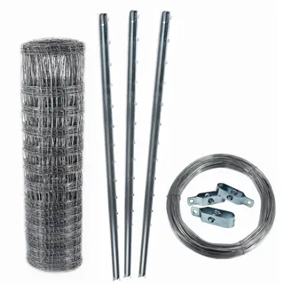 Aquagart Wildzaun Knotengeflecht 150/12/30+ Grau