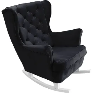 DomoHome Relaxsessel Armlehnensessel Armlehnen Fernsehsessel Loungesessel Polstersessel Couchsessel Armsessel Chair Wohnzimmersessel Ohrensessel | 102x81x95cm | Black_29862 - Schwarz