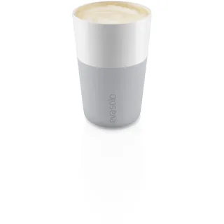 EVA SOLO | 2 Cafe-Latte-Becher Marble Grey | Gut zu halten durch Silikonbeschichtung | Marble Grey