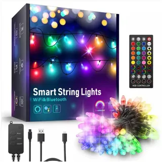 BOT Outdoor/indoor smart LED Party und Weihnachtskette 10 Meter Tuya RGB - Schwarz