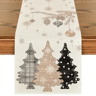 Artoid Mode Rosa Bäume Weihnachtsdeko Weihnachten Tischläufer, Winter Christmas Küche Tisch Dekoration Drinnen Urlaub Party Dekor 40x100 cm