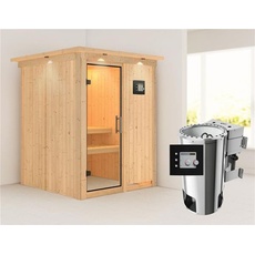 Bild Sauna Minja 68mm 230V Kranz, Bio Saunaofen: 3,6kW ext. KlarglasTür