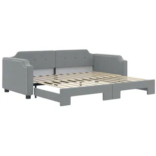vidaXL Tagesbett Ausziehbar Hellgrau 80x200 cm Stoff - Grau