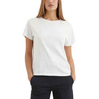 Marc OߴPolo Damen T-Shirt aus Bio-Baumwolle Loose Fit, Weiß (White), S