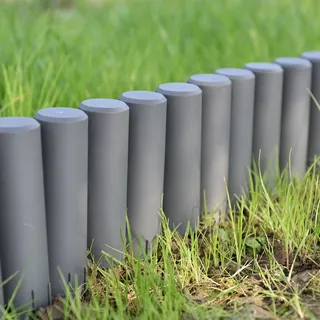 [casa.pro] 40er Set Palisade Beetumrandung Dunkelgrau Länge 1080cm - Dunkelgrau