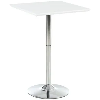 Homcom Bistrotisch höhenverstellbar Weiß 60 x 60 x 71-92 cm