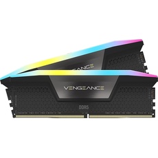 Bild von Vengeance RGB schwarz DIMM Kit 32GB, DDR5-6200, CL36-39-39-76, on-die ECC (CMH32GX5M2B6200C36)