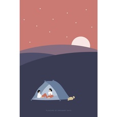 Dailylike Illustrationskarte für Camping, 10 x 15 cm.