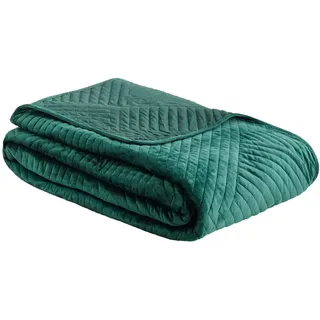 home&you Tagesdecke Minister , Dunkelgrün , Textil , 200x220 cm , Heimtextilien, Bettwäsche & Leintücher, Tagesdecken