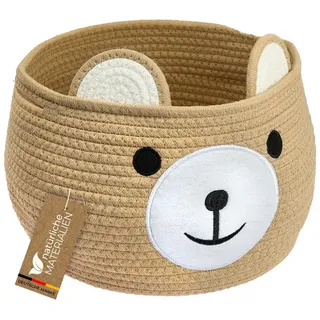 HMF Aufbewahrungskorb Bär mit versteckten Griffen 30 x 24 cm beige