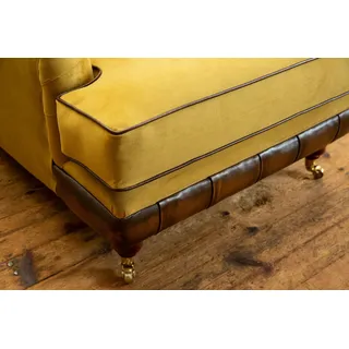 Sessel Couch Sofa Relax Leder Lounge Polster Sitzer Luxus Fernseh Design Club - Gelb