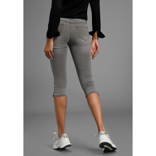 Caprijeans ARIZONA "Ultra-Stretch", Damen, Gr. 34, N-Gr, grau (grau used), Denim/Jeans, Obermaterial: 74% Baumwolle, 24% Polyester, 2% Elasthan, Basic, skinny fit 3/4-Länge, Jeans Caprijeans, extra-enger Schnitt, modischer Beinabschluss mit Schlitz, Topseller
