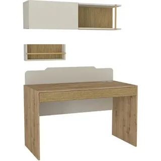 Schreibtisch Komfortabel Jugendzimmer Kindermöbel Weiß Moderne Möbel Beige - Beige