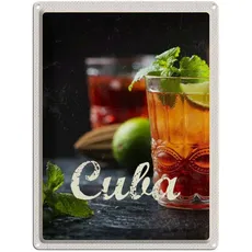 Blechschild 30x40 cm - Cuba Karibik Cocktail Limette Minze
